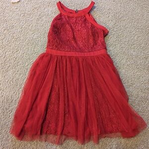 XOXO Red Lace Tulle Dress